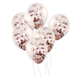 YINCHI 50 12-inch Transparent Latex Balloons with Rose Gold Confetti Large Thick Big Round Shining Biodegradable Bulk Helium Gas or Air Inflated for Kids Birthday Wedding Party Deco Supplies Favors