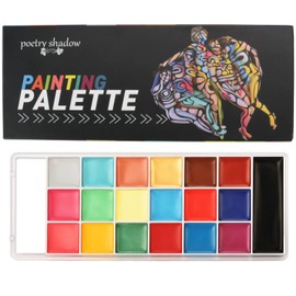 Chisafly Face Paint, Set of 20 Colors, Body Paint, White Painting, Makeup Tool, Paint, Face Paint, Halloween, Cosplay, Safe, Non-Toxic, Eco Friendly, Makeup, Christmas Prop, Event, Festival, Sports