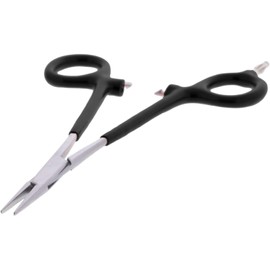 Jeweler's Basics - Straight Nose 6.25” Grounded Hemostats for Micro Welding (Black Handles)