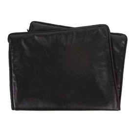 pillowerus Faux Leather Black 12"x20" Bolster Kidney Slipcover/Cushion Cover Luxury Modern Contemporary Design Decorative/Throw Indoor-Outdoor Lumbar Pillow Case/Sham with Piping