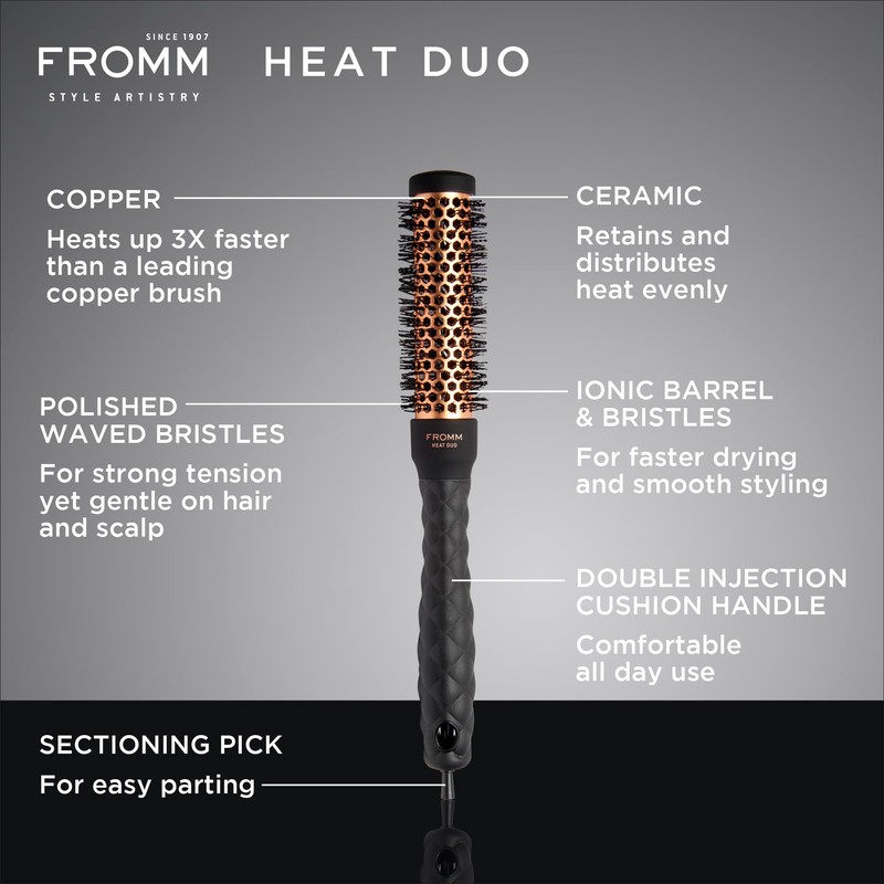 Fromm Heat Duo Copper x Ceramic 1" Round Brush for