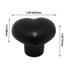 SWZHAI Ceramic Cabinet Knobs, 6 Pcs Black Heart Shaped Handles,