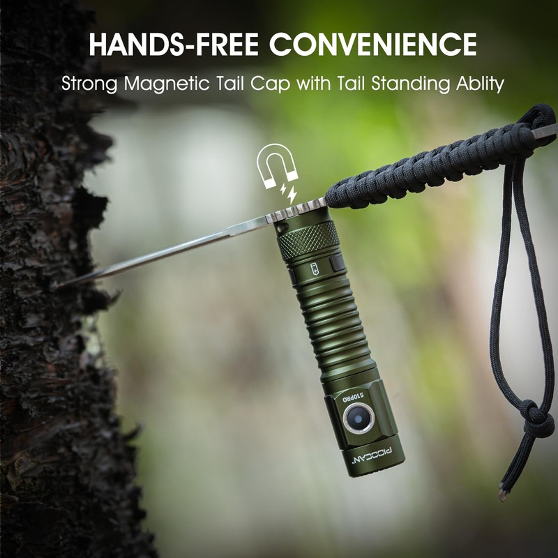 PIOOCAN S10Pro EDC Flashlight Rechargeable,Pocket Flashlight 2500 High Lumen Super
