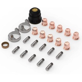 YESWELDER IPT40 Plasma Cutting Torch Consumables for YESWELDER CUT65DS - 45 Piece Set-Long Tip Type