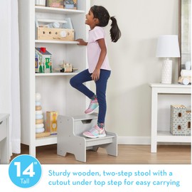 Melissa & Doug Kids Furniture Wooden Step Stool - Gray