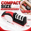 Red Carbon Steel Quick Knife Sharpener with Non-Slip Base for