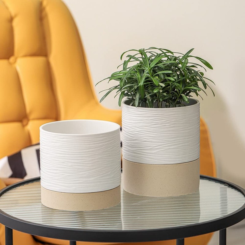 Nihow Self Watering Plant Pot: 6 Inch Ceramic Planter with