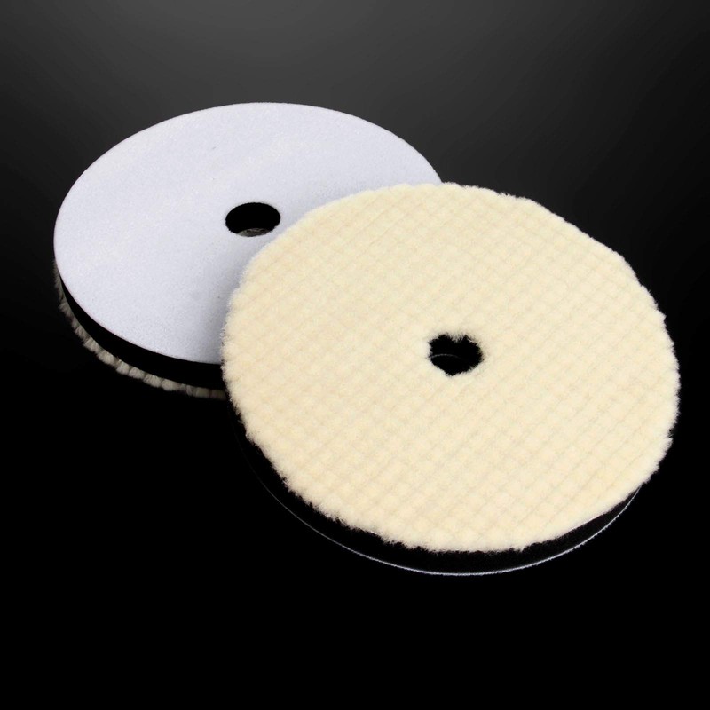 2枚入り ポリッシャー用 人工ウールパッド バフ研磨 研磨パッド 平面 細目 180mm