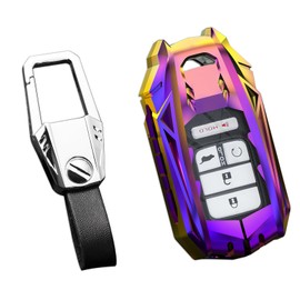 Ocezbiis Key Fob Cover & Keychain - Zinc Alloy Protection Car Key Shell Case - Compatible with Honda - Multicolour