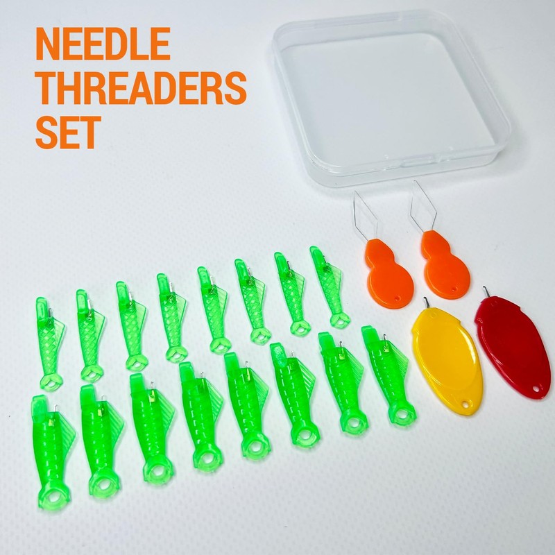 VONEEDL 50 PCS Fish Type Needle Threader Pack: for Side-Threading