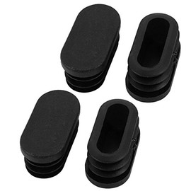 uxcell 40mmx20mm Plastic Non Slip Oval Chair Table Leg Protectors Cap Tube Insert 4pcs