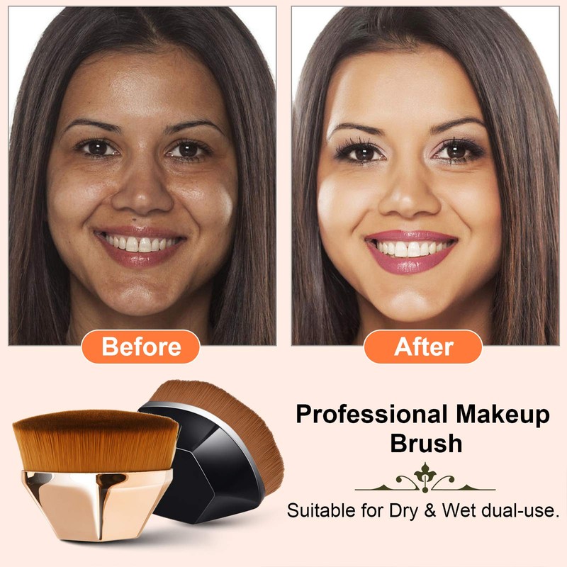 Endoto® Pack of 2 Foundation Brushes, Make-Up Brushes, Kabuki Flat