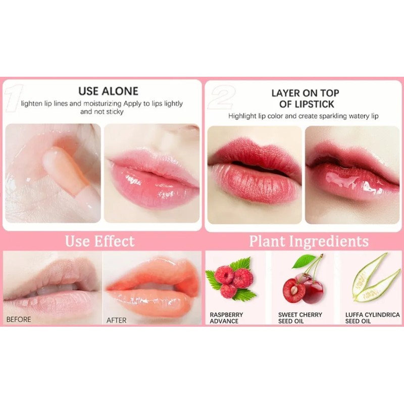 Ibcccndc Sexy Plump Lip Glow Oil Crystal Jelly Hidratante