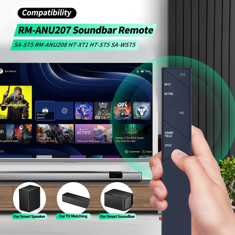 RM-ANU207 Replacement Remote fit for Sony Audio Video Receiver HT-XT1