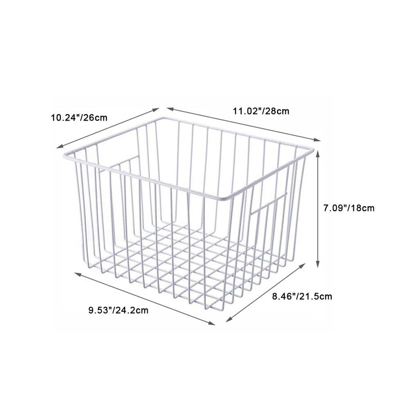SANNO Freezer Baskests Organizer Bins, Freezer Wire Storage Basket Refrigerator
