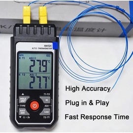 5pcs Pack High Accuracy K Type Mini-Connector Thermocouple Temperature Probe Sensor, 1 Metes Long Measure Range -40°C~250°C (-40°F~482°F)