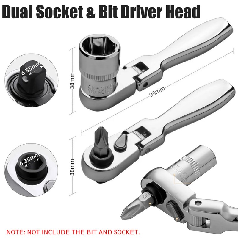 Bestgle 2 in 1 Mini Ratchet Wrench Screwdriver, 72 Teeth