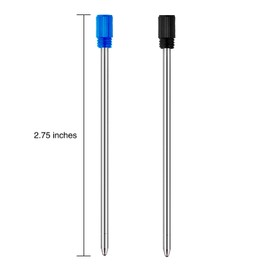 24 Pieces Ballpoint Pen Refills for Diamond Crystal Stylus Pens, 2.75 Inches (Black and Blue Ink)