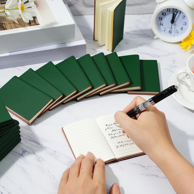 Yeaqee 20 Pack Mini Notebooks Back to School Leather Pocket