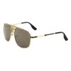Roma Oversized Square Flat Top Aviator Sunglasses w/Mesh Bridge (Gold