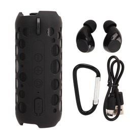 Portable Bluetooth Speaker RGB Dynamic Effect Stereo Sound 2 in 1 Small Speaker with Wireless Earbuds for Outdoor Travel
