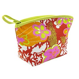 Fair Trade Textilien Kulturbeutel Bunt Aus Baumwolle Kosmetiktasche Für Damen Und Herren Kulturtasche Für Reise, Camping Und Urlaub (Salsa)