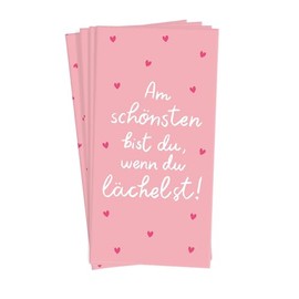 Grafik Werkstatt Taschentücher mit Spruch | Geschenkidee | 10 Stück | Am schönsten bist du, wenn du lächelst