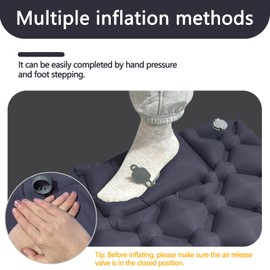 lomonmen Camping Sleeping Pad,Self Inflating Camping Mat,Ultralight Inflatable Sleeping Pad with Pillow Built-in Foot Pump for Backpacking Hiking Traveling Tent