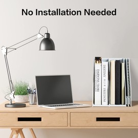 Deli Collapsible Magazine File Holder, Desk Organizer Document Folder for Office Organization and Storage, 4 Vertical Compartments, Gray