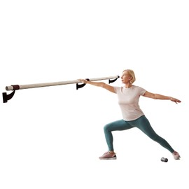 Physical Therapy Rehabilitation Parallel Bars 12 FT Long 1.5” Diameter, Fixed Height Wall Mount made from Traditional Wood, Brackets Included – Assist Rail for Handle and Grab Bar, Safety Stability Bar (Black)