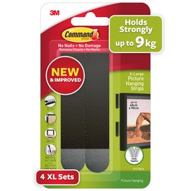 Command Picture Hanging Strips [Removable]: X-Large [4 strip sets] (Black) / large size / 4 strip sets
