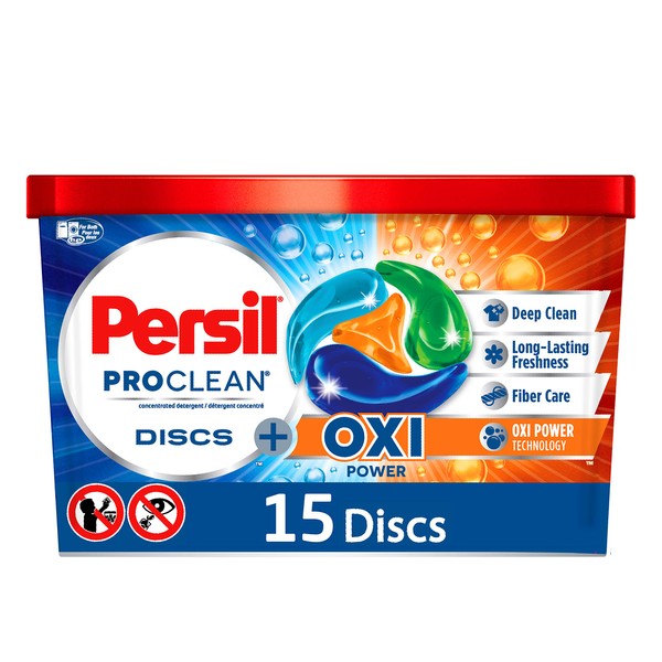 Persil ProClean - Discos de detergente para lavandería, Oxi, 9 oz (Paquete de 15)