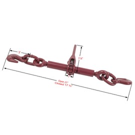 Mytee Products (2 Pack) Ratchet Chain Binder 1/4" - 5/16" Chain Binders Tie Down Hauling Red