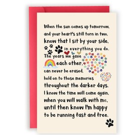 Abeletree Pet Loss Sympathy Card for Dog Cat, Memorial ＆Sympathy Gifts Loss of Dog Cat, Condolence Card for Pet Lover