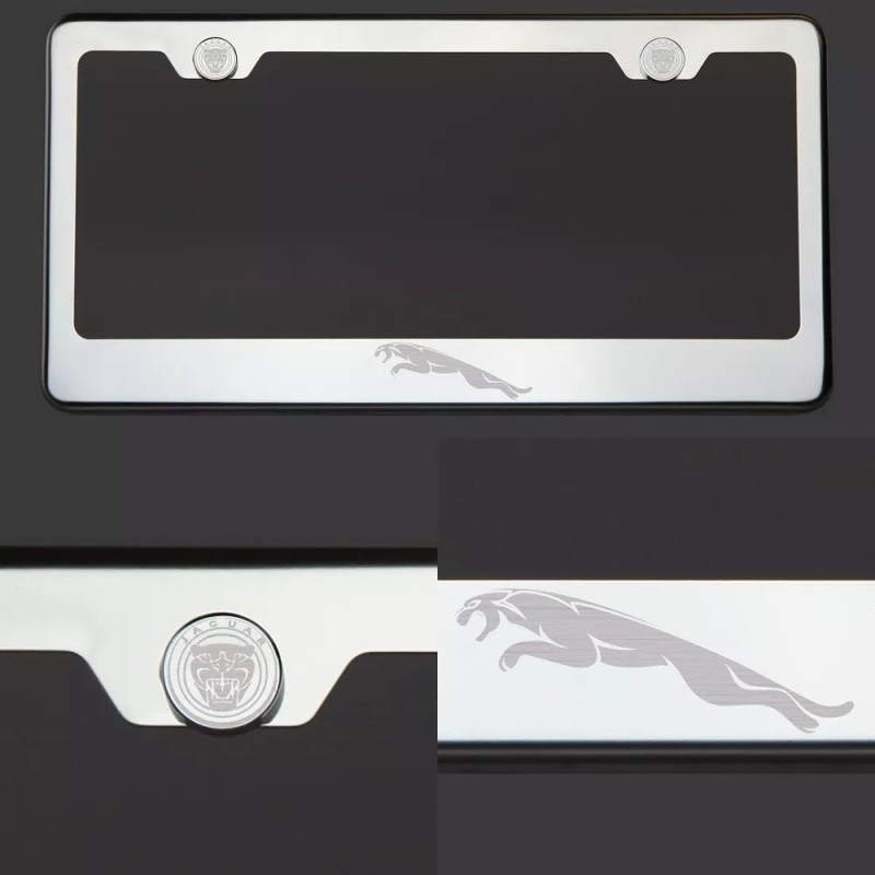 KA Mirror Chrome Jaguar Logo Laser Etched T304 Stainless Steel