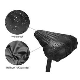 YHT 3 Pack Waterproof Bike Seat Rain Cover, Water and Dust Resistant Bike Saddle Cover with Elastic, Water Proof and Dust Proof, for Journey and Travel, Black.