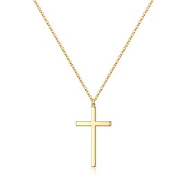 M MOOHAM Cross Necklace for Women Girls, Dainty 14K Gold Cross Necklace for Women Girls Boys Men, Easter Religious Christian Confirmation Baptism Gifts for Teenage Girl Boys Jewelry