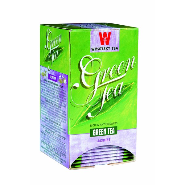 Wissotzky Green Tea with Jasmine, 1.06-Ounce Boxes (Pack of 6)