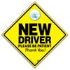 New Driver Sign, Yellow and Black Text Suction Cup Car