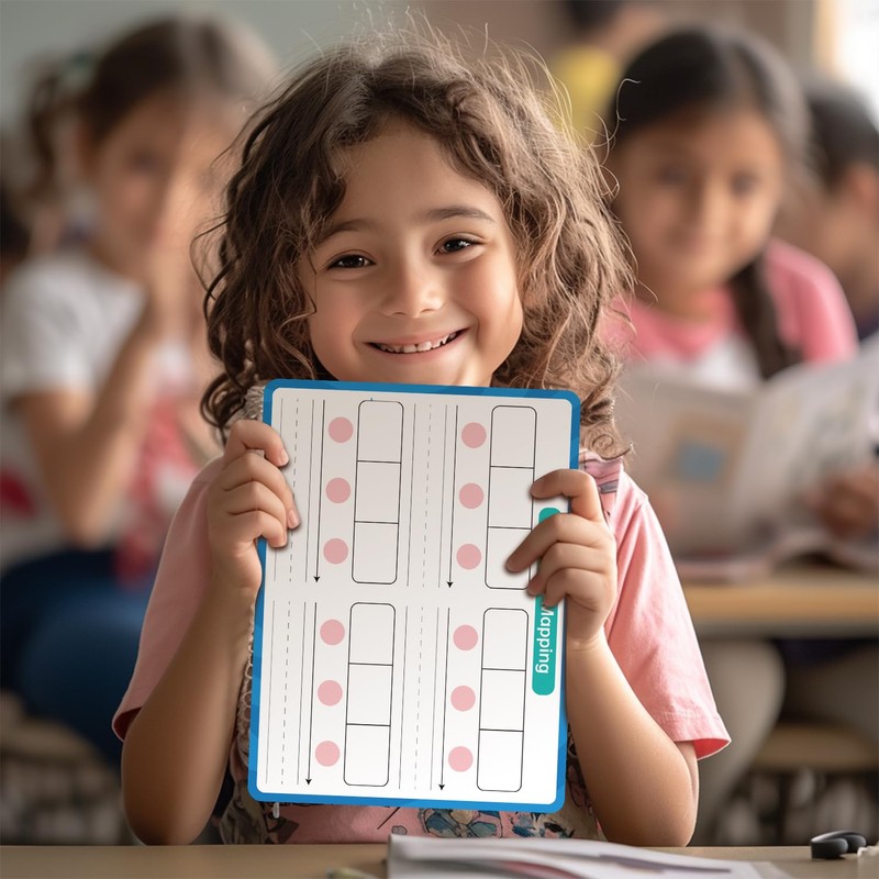 Phonemic Awareness Dry Erase Board,9" x 12" Double Sided Syllable