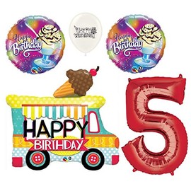 Ultimate Ice Cream Truck and Sundae Party Event Decorations Bouquet of Balloons (5th Birthday)
