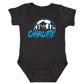 Xtreme Apparrel Charlotte Skyline Kid's Bodysuit for Soccer Fans (Black, 6M)