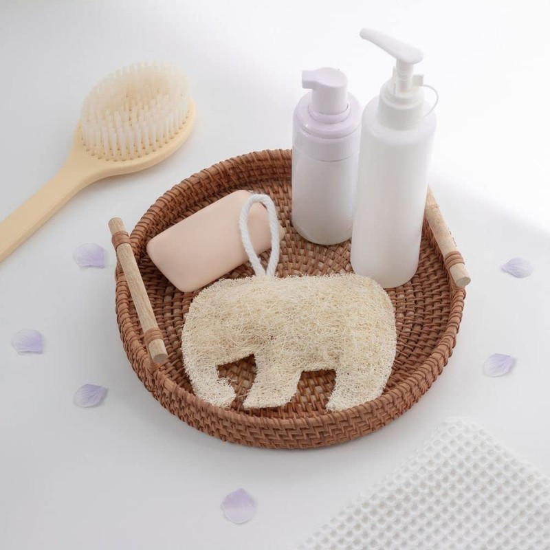 Thai Elephant Shaped Fancy Luffa,Natural Loofah Sponge Exfoliating Body Scrubber,