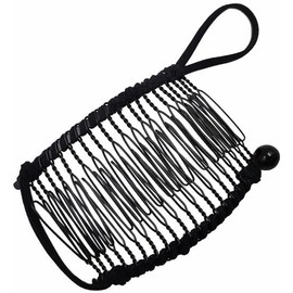 Banana Clip, Stretch Hair Comb, Hair Banana Comb for Thick, Thin & Curly Hair - Adjustable, Decorative, Sturdy & Lightweight (Black)