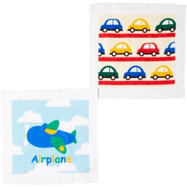 Marushin 0165009900 Hand Towel, Handkerchief, Set of 2, with Case, Piccolino, Good Drive, Piccolino, Kindergarten, School Entrance Preparation, Kindergarten, Elementary School, Boys