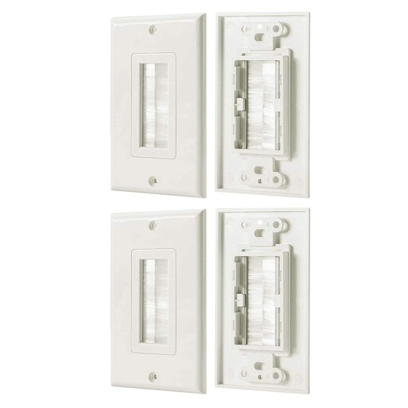 iMBAPrice 1-Gang Brushed Wall Plate - Decora Style Cable Pass