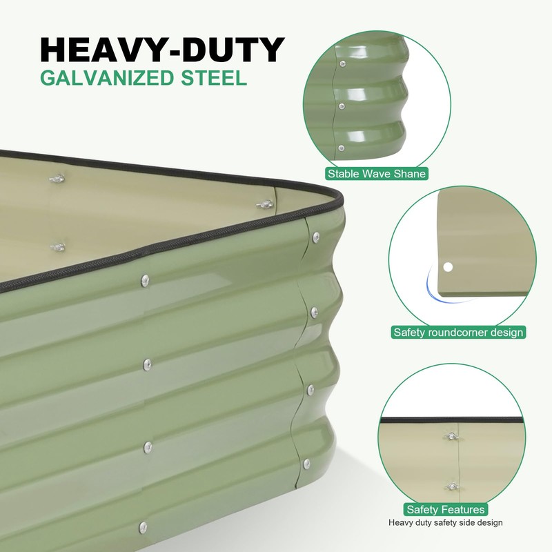 1MORE Raised Garden Bed,4 in 1 Modular Planter Raised Bed,5x3x1ft,Green-1Pk