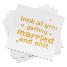 50 servilletas de cóctel de 3 capas para bodas, compromisos, despedidas de despedida de soltera, fiestas