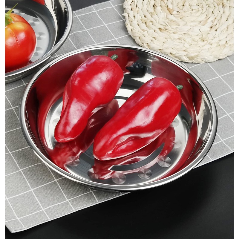 Dehouse 4-Pack Stainless Steel Metal Dinner Plates