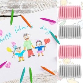 Heygueo 4 Pcs Crayon Molds Silicone Oven Safe,Reusable Crayon Mold,3D Molds Silicone Machine,10 Consecutive Double Tipped Triangular or DIY Making Chocolate Candle Melting(Pink,Grey)